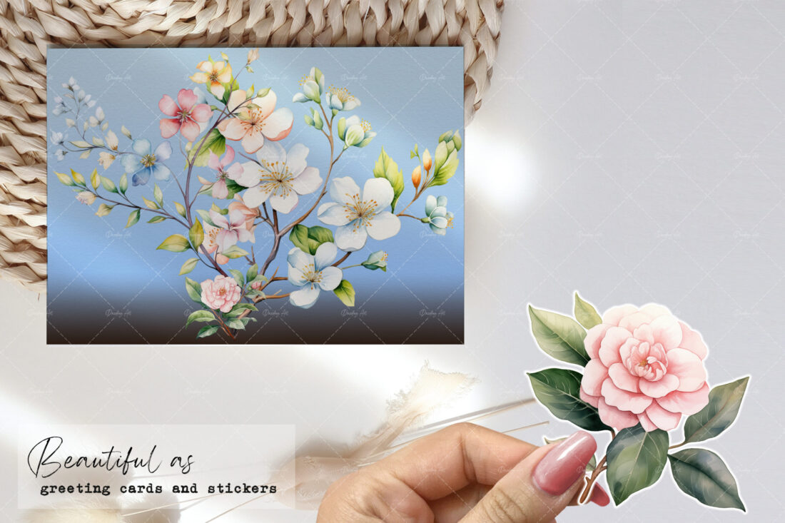 Set of stunning Watercolor Spring Flowers | Watercolor Clipart