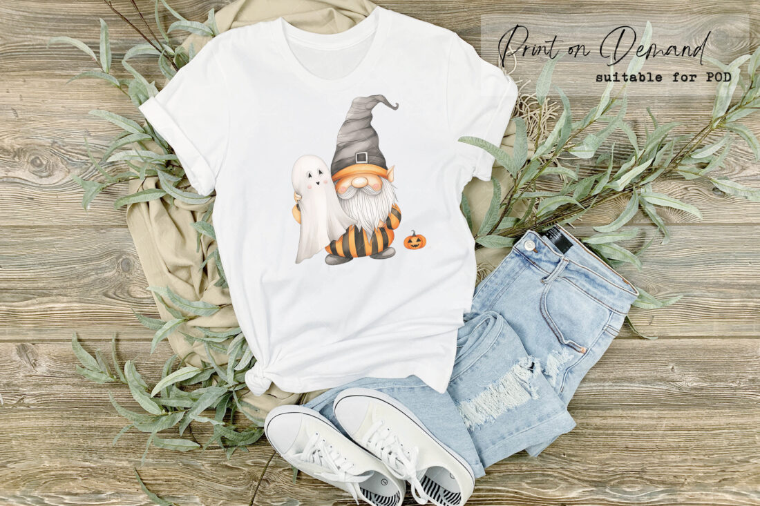 Halloween Gnome and Ghosts | Halloween clipart