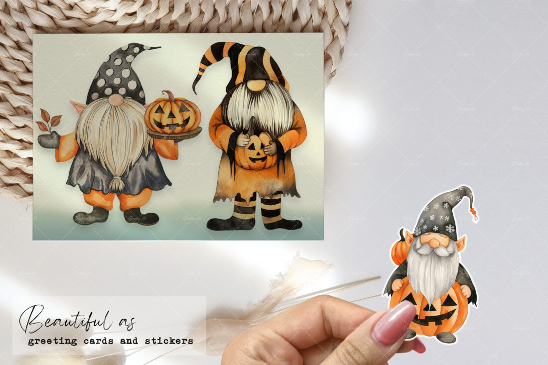 Welcome to the eerie and enchanting world of "Halloween Gnome Mischief" with my watercolor illustration clipart set! 🎃🧙‍♂️ In this spooky collection, you'll find a variety of Halloween gnomes dressed in festive orange and black, each one bringing a touch of whimsical fright to your Halloween projects.