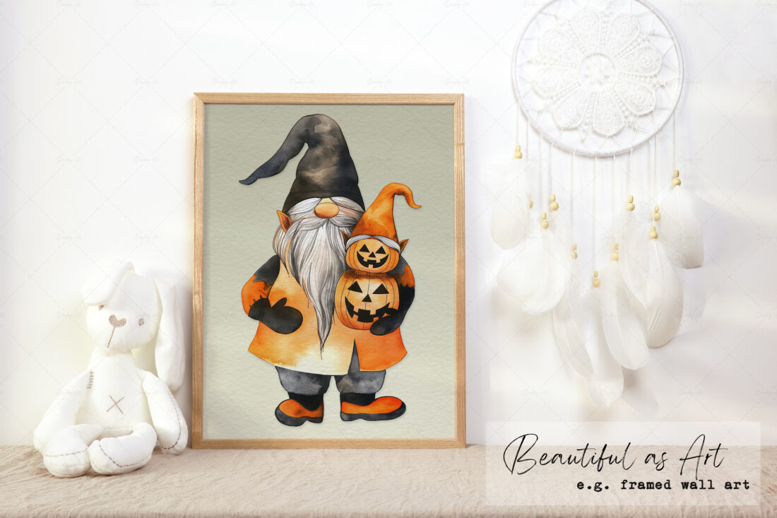 Welcome to the eerie and enchanting world of "Halloween Gnome Mischief" with my watercolor illustration clipart set! 🎃🧙‍♂️ In this spooky collection, you'll find a variety of Halloween gnomes dressed in festive orange and black, each one bringing a touch of whimsical fright to your Halloween projects.